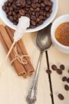 Espresso Coffee With Sugar And Spice Stock Photo