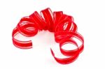 Coiled Red Ribbon Stock Photo