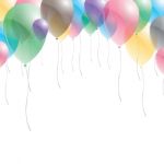 Balloons Background. Balloons On Sky Background. Multicolored Balloons Stock Photo