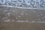 Sand Beach With Blue Ocean Stock Photo