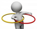 Hula Hoop Shows Physical Activity And Exercise 3d Rendering Stock Photo