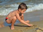 Drawing In The Sand Stock Photo