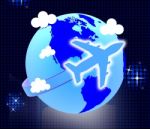 Flights Travel Represents Earth Touring And Journeys Stock Photo