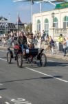 Car Approaching The Finish Line Of The London To Brighton Vetera Stock Photo