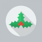 Christmas Flat Icon. Holly Berry Stock Photo