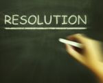 Resolution Chalk Means Solution Settlement Or Outcome Stock Photo