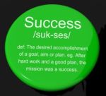 Success Definition Button Stock Photo