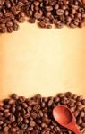 Coffee Beans And Wooden Spoon Stock Photo