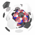 Croatia Flag Soccer Ball Isolated White Background Stock Photo