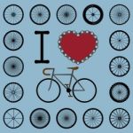 I Love Bicycle With Wheel Set Stock Photo