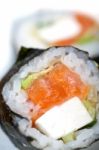 Fresh Sushi Choice Combination Assortment Selection Stock Photo