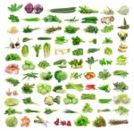 Vegetables Collection Isolated On White Background Stock Photo