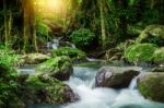 Klong Lan Waterfall, Beautiful Waterfall In Rain Forest  Stock Photo