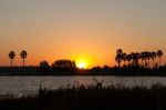 Sunset Over Lake Stock Photo