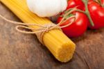 Italian Basic Pasta Ingredients Stock Photo