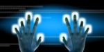 Scanning Of Finger On Touch Screen Stock Photo