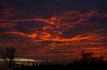 Cloudy Sky At Sunset Stock Photo