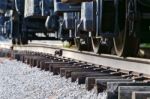 Image With The Train Wheels Stock Photo