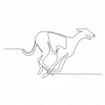 Greyhound Racing Continuous Line Stock Photo