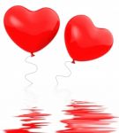 Heart Balloons Displays Togetherness Affection And Attraction Stock Photo