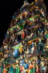 Sri Mariamman Temple Singapore At Night Stock Photo