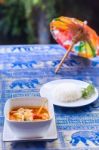 Tom Yum Goong Soup - Thai The Most Famous Dish Stock Photo