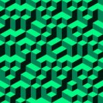 Green Geometric Volume Seamless Pattern Background 003 Stock Photo