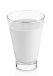 Fresh Milk In The Glass On White Background Stock Photo