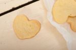 Heart Shaped Shortbread Valentine Cookies Stock Photo