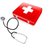 Stethoscope With First Aid Box Stock Photo