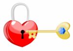 Heart Key Stock Photo