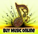 Buy Music Online Represents World Wide Web And Audio Stock Photo