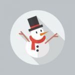 Christmas Flat Icon. Snowman Stock Photo