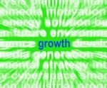 Growth Word Shows Progress Gain And Expansion Stock Photo