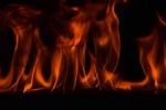 Beautiful Fire Flames On Black Background Stock Photo