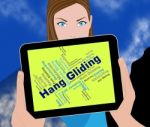 Hang Gliding Represents Text Glider And Hangglider Stock Photo