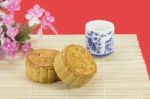 Mooncake ,traditional Chinese Bakery Stock Photo