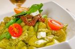 Pasta Pesto And Vegetables Stock Photo