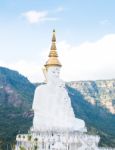 The Big White Five Buddha Statue At Wat Phra Thart Pha Son Kaew In Khao Kho Stock Photo