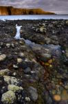 Beautiful Seascape Of Creek And Rock Stock Photo