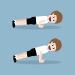 Push Up Exercise Stock Photo