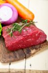 Fresh Raw Beef Cut Ready To Cook Stock Photo