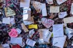 Messages And Notes Next To Romeo And Juliet's Balcony Verona Stock Photo