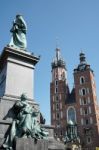 Adam Mickiewicz Monument In Krakow Stock Photo