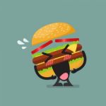 Burger Character Laughing Stock Photo