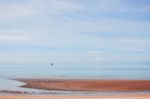 Beach With Blue Sky Stock Photo