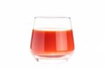 Isolated Glass With Red Tomato Juice Stock Photo