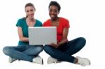 Women Browsing On Laptop Stock Photo