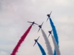 Red Arrows Display Team 50th Anniversary At Biggin Hill Airport Stock Photo