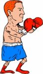 Boxer Fighting Stance Cartoon Stock Photo